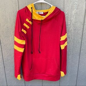 Rogue Society Double Hooded Maroon Sweatshirt M